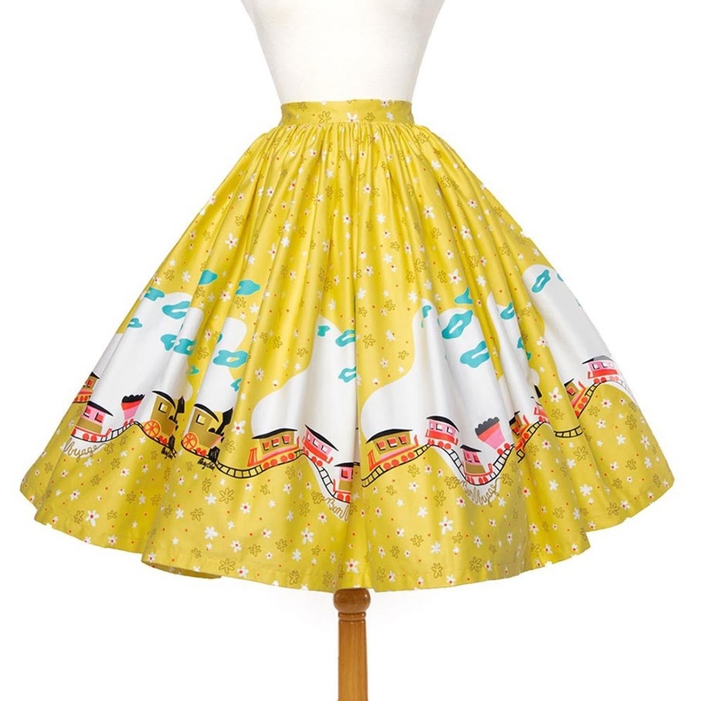 Mary Blair Bon Voyage Train Skirt